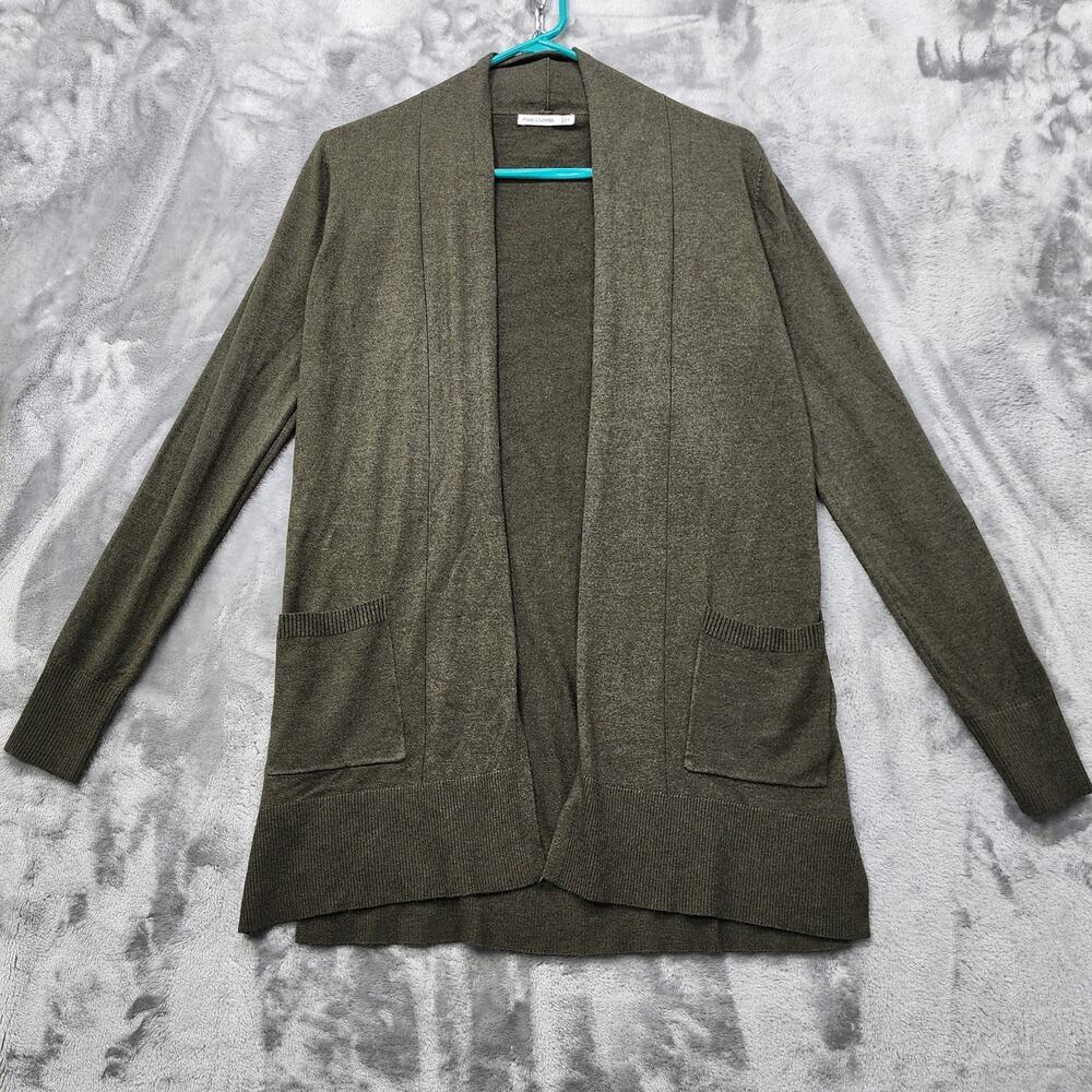 NEW Stitch Fix‎ Pink Clover Sweater Womens XS Olive Green Open Front Cardigan